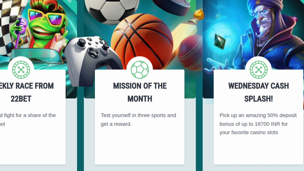 The weekly race, the monthly mission and the Wednesday Cash Splash at 50% up to 18,700 INR