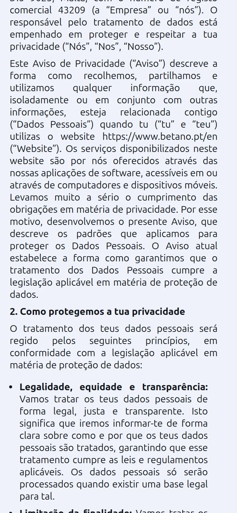 Betano.pt — a Política de Privacidade e Cookies