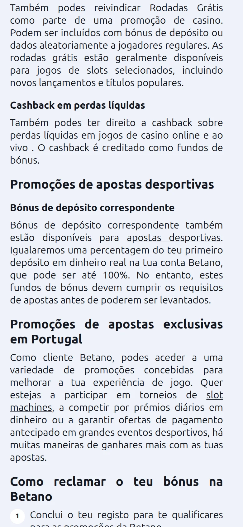 Página de promoções da Betano.pt, com a Oferta de Casino de 100 rodadas grátis e a campanha de 100.000 € em rodadas
