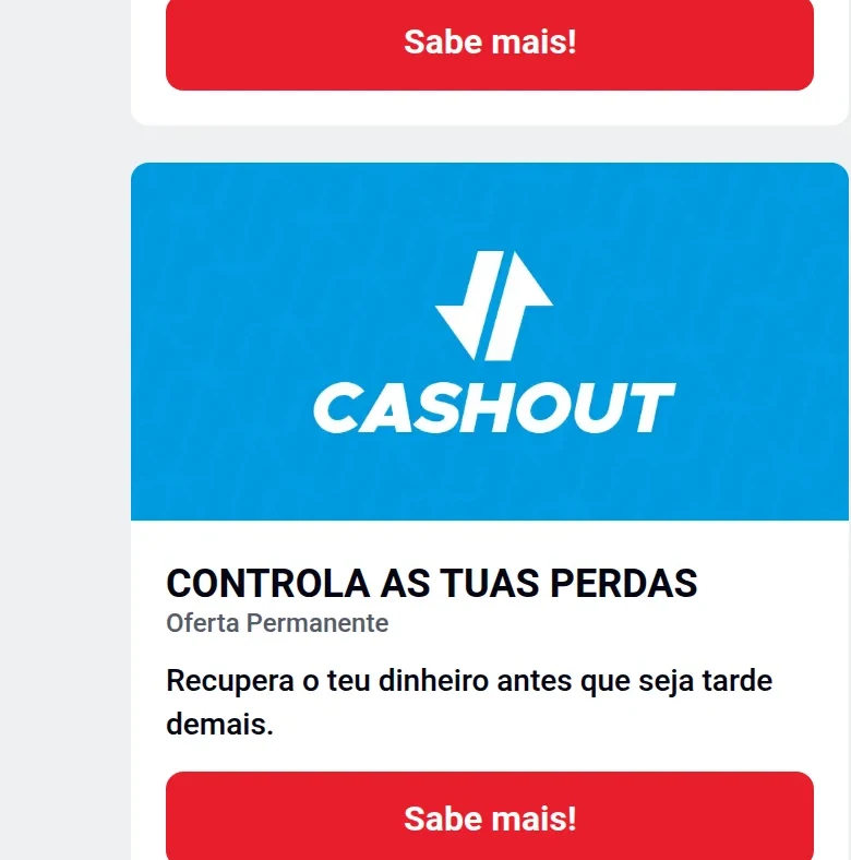 Promoção permanente de cash out da Betclic — «Controla as tuas perdas: recupera o teu dinheiro antes que seja tarde demais»