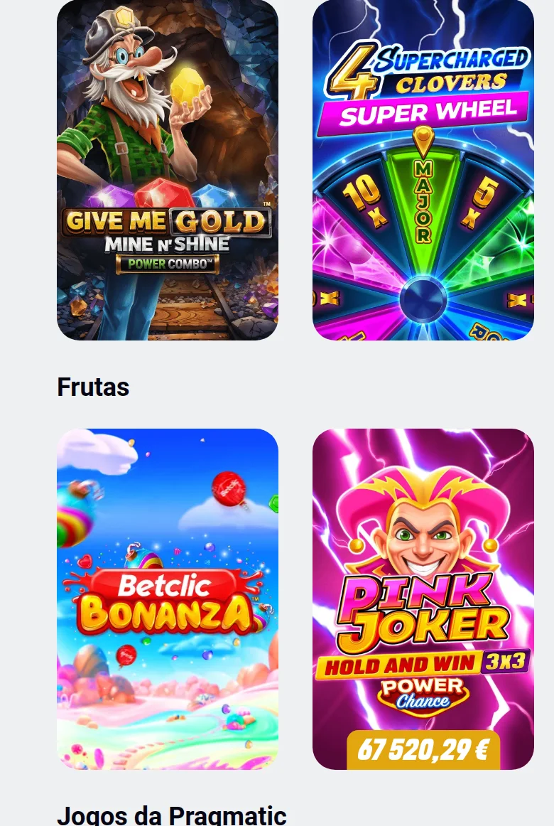 Secção de casino da Betclic.pt, com as categorias Slots, Jackpots, Roleta, Blackjack, Crash e Jogos de mesa