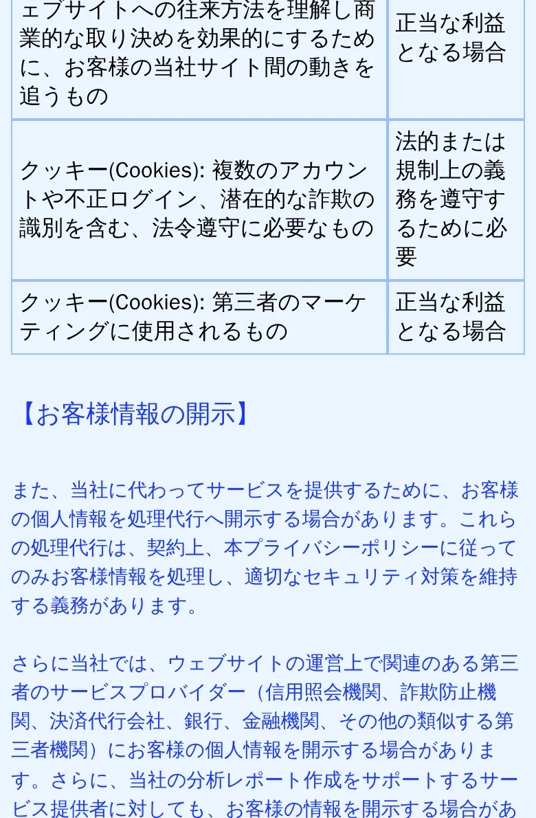 氏名・画像・ユーザー名を宣伝に使う条項と、Cookieの分類