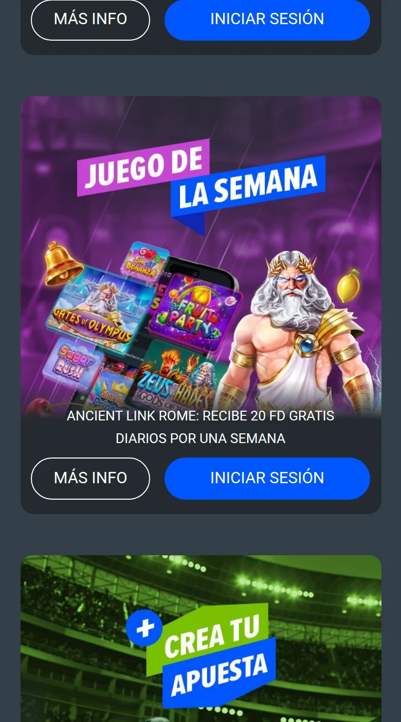 Promoción «Juego de la semana» con 20 FD gratis diarios