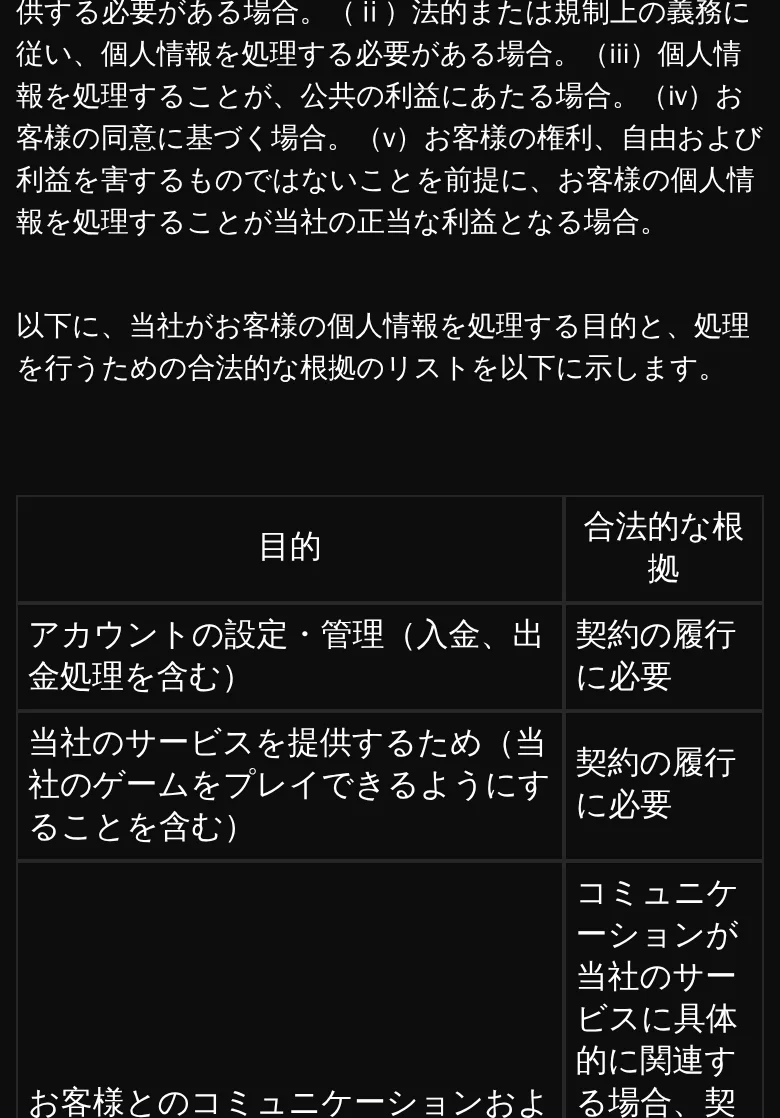 目的と法的根拠の表