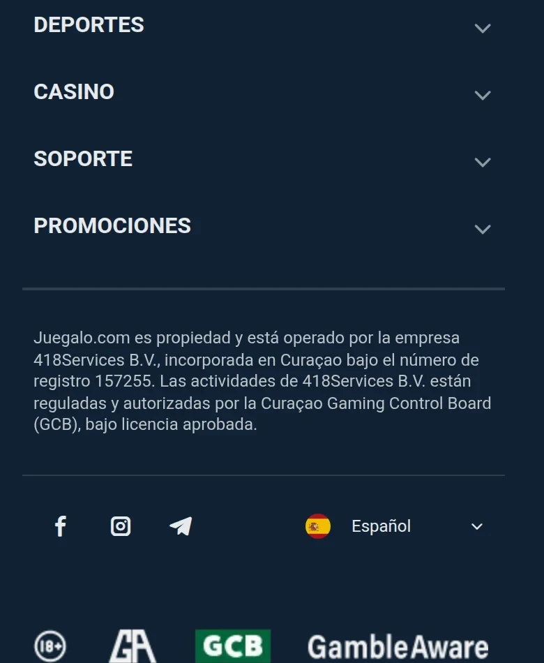El pie del catálogo