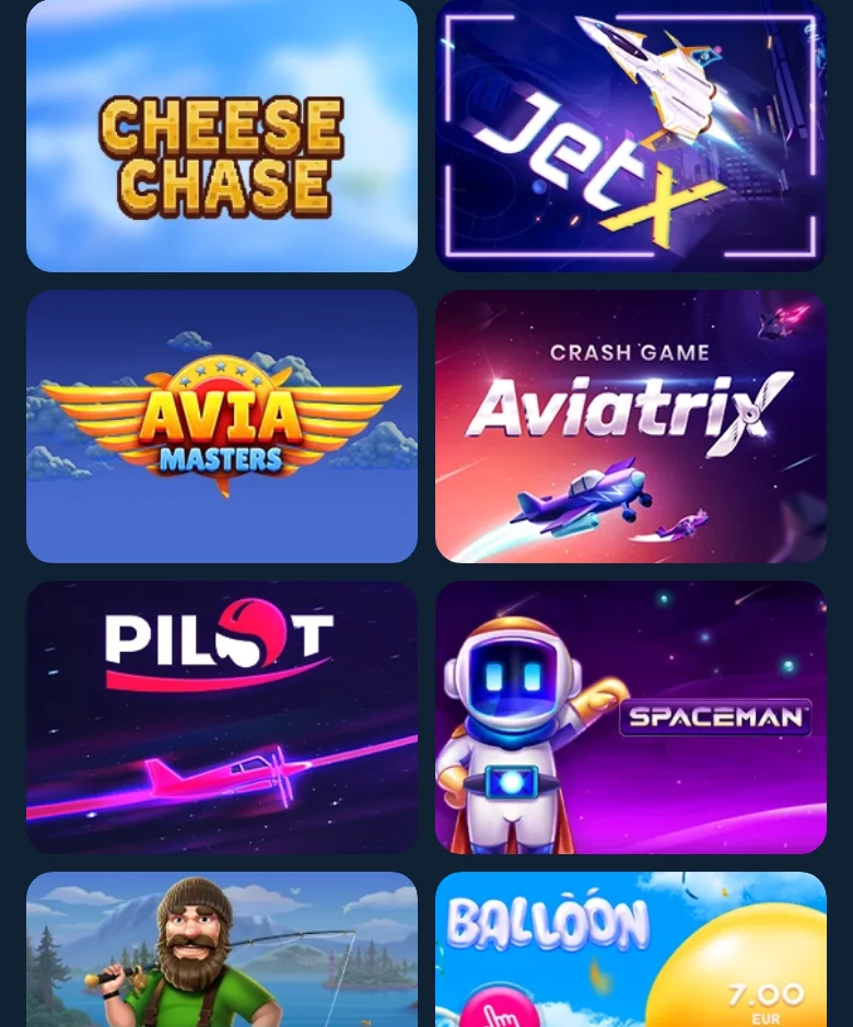 Los crash games de Juegalo: JetX, Avia Masters, Aviatrix, Pilot, Spaceman y Balloon
