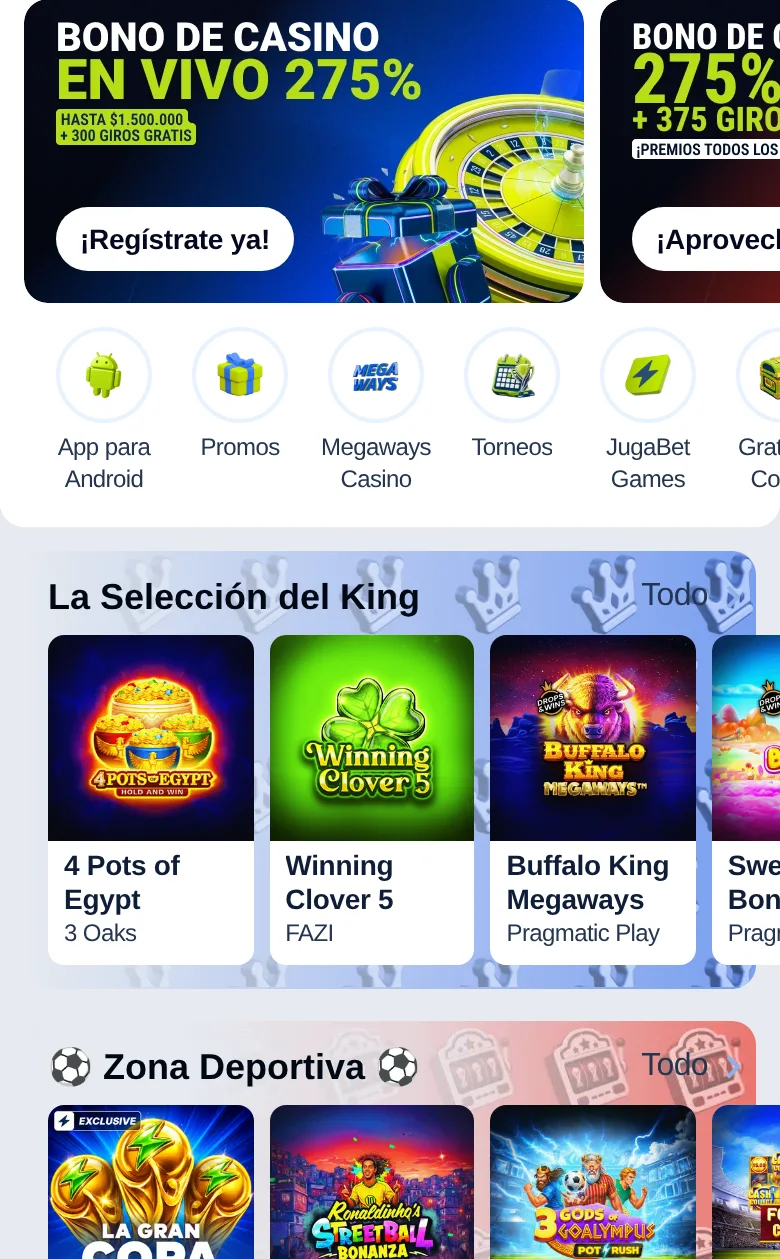 El catálogo del casino
