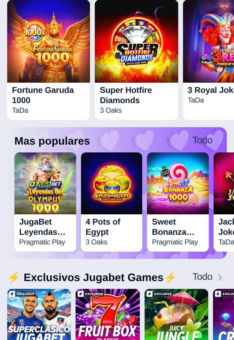 La lista de juegos
