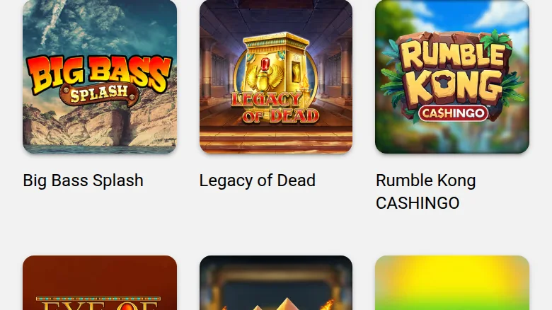Big Bass Splash, Legacy of Dead and Rumble Kong CASHINGO in the LeoJackpot room