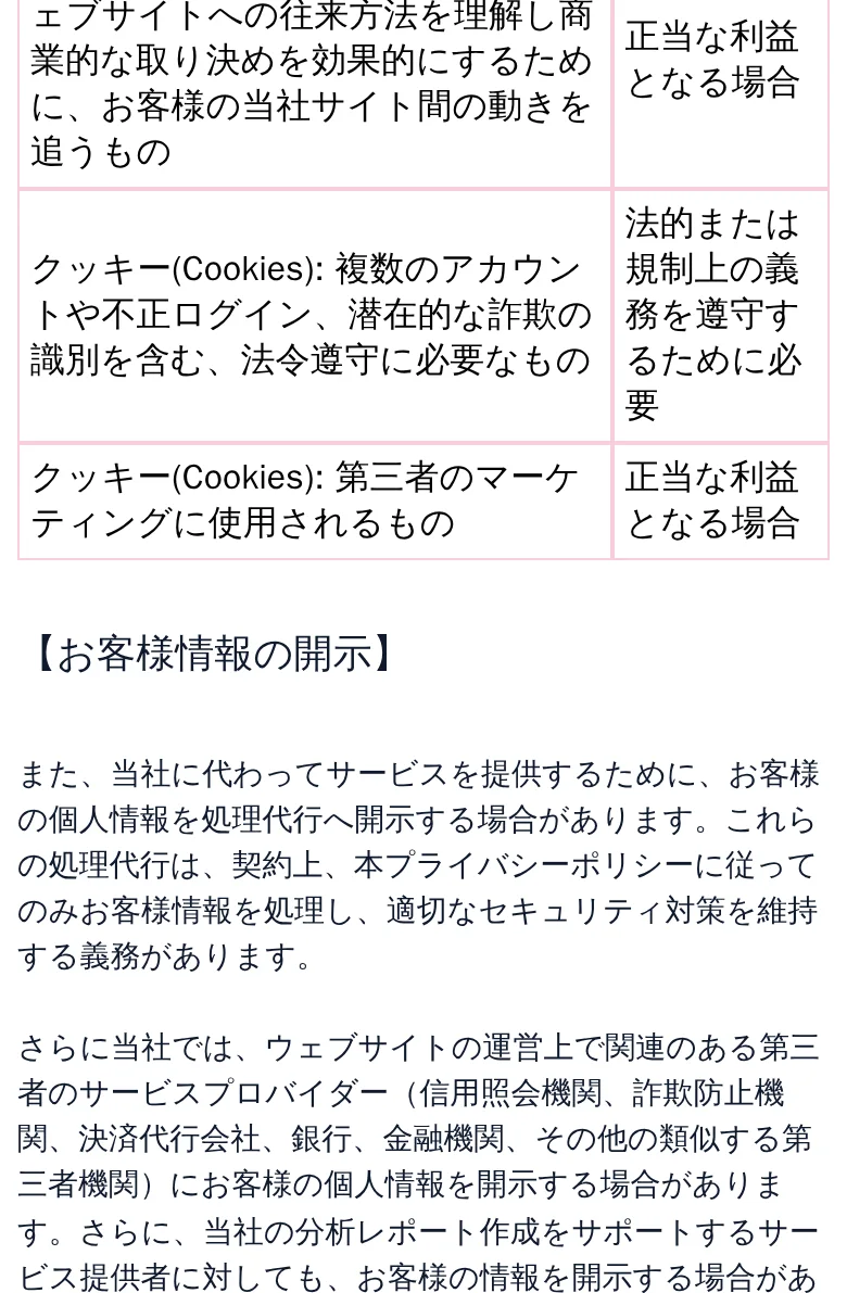 Cookieの分類