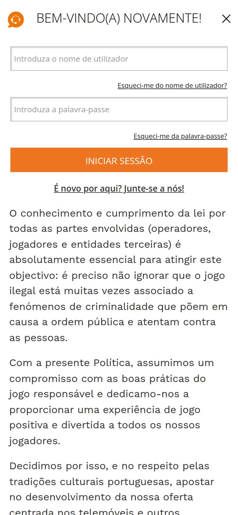Nossa Aposta — a Política de Jogo Responsável
