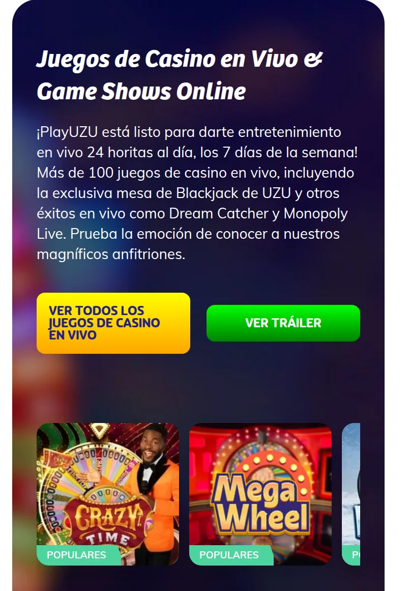 La sección de juegos