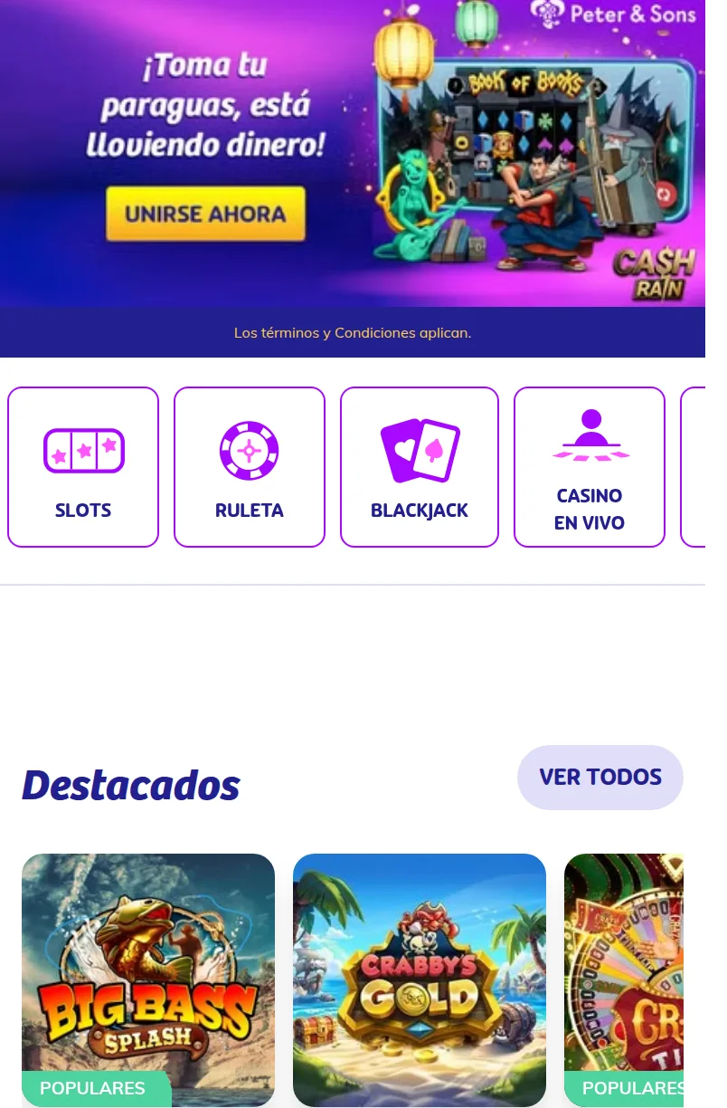 La sección en vivo
