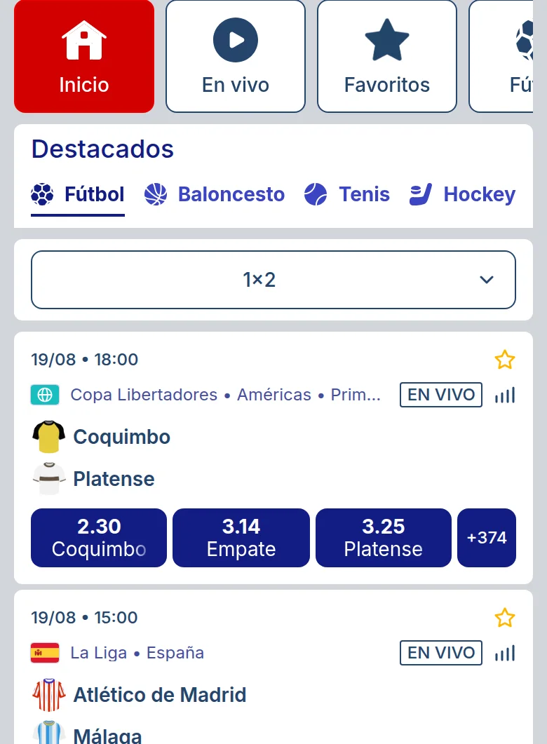 La sección deportiva