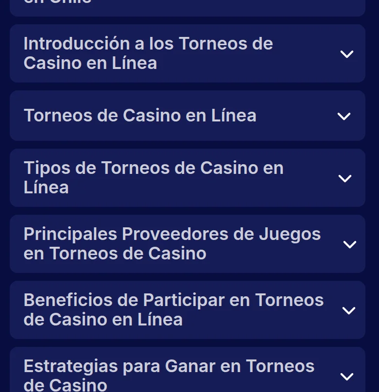 La sección de torneos