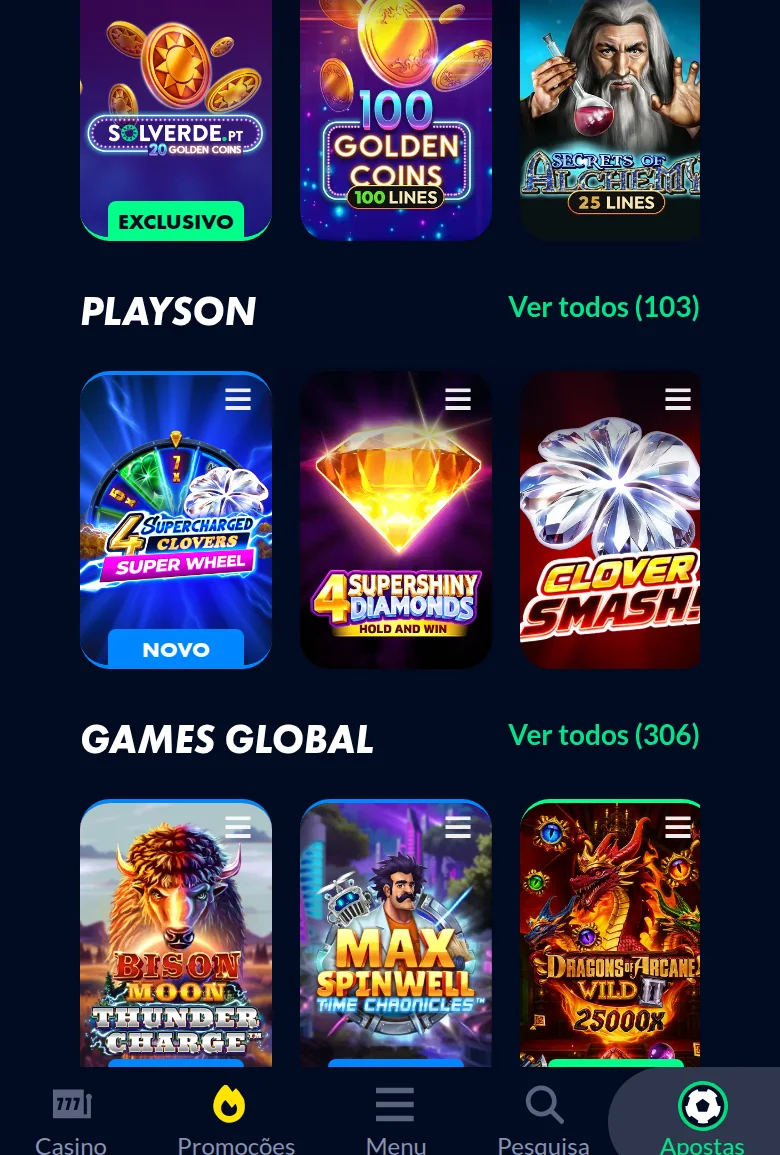 Solverde.pt — a grelha de slot machines