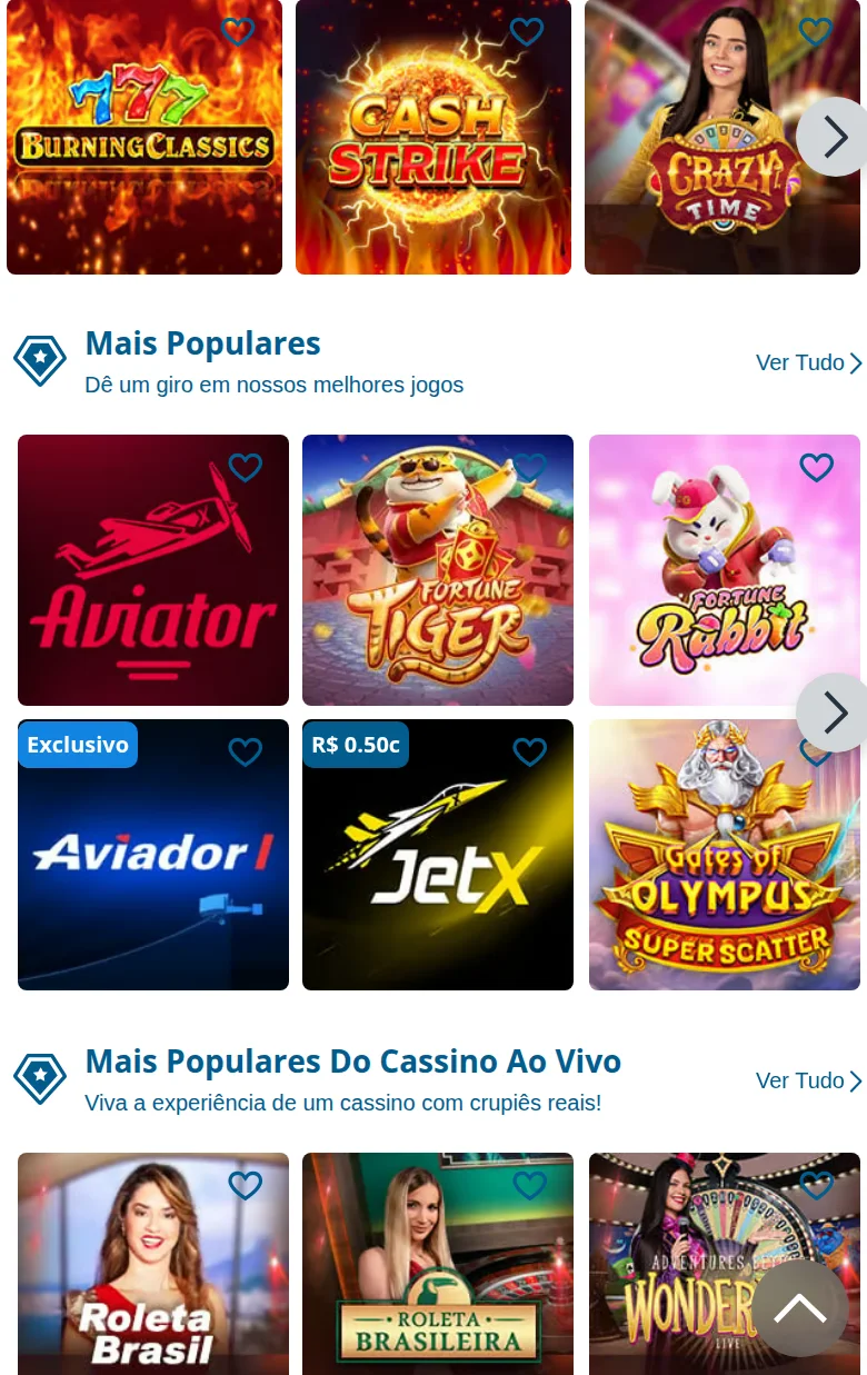 Catálogo da Sportingbet BR: Burning Classics, Cash Stampede, Aviator, JetX e Gates of Olympus