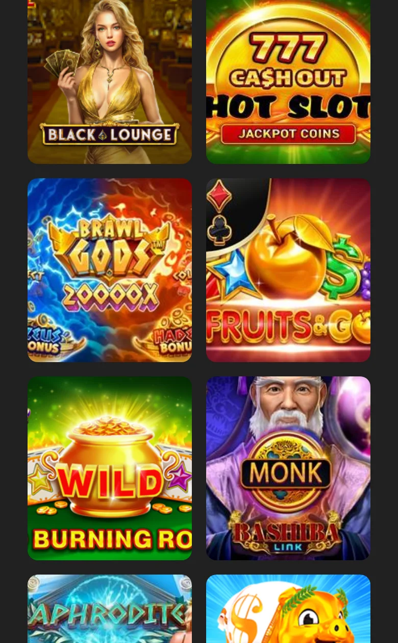 Slots da Strendus: Black & Lounge, Cash Out Hot Slot, Brawl Gods e Wild Burning