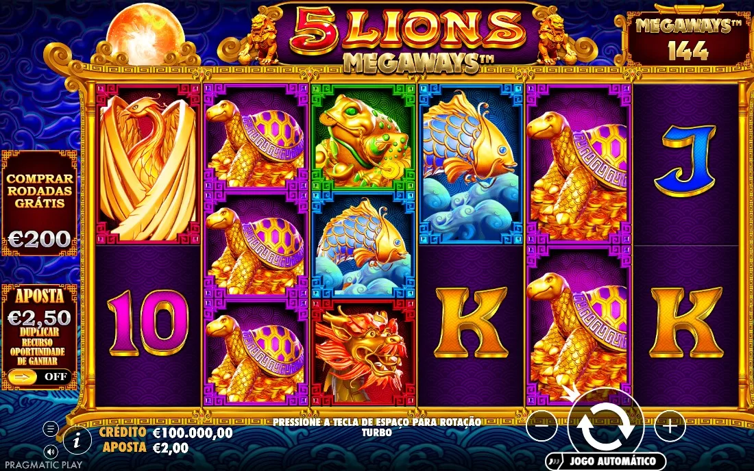 5 Lions Megaways — tela inicial do jogo