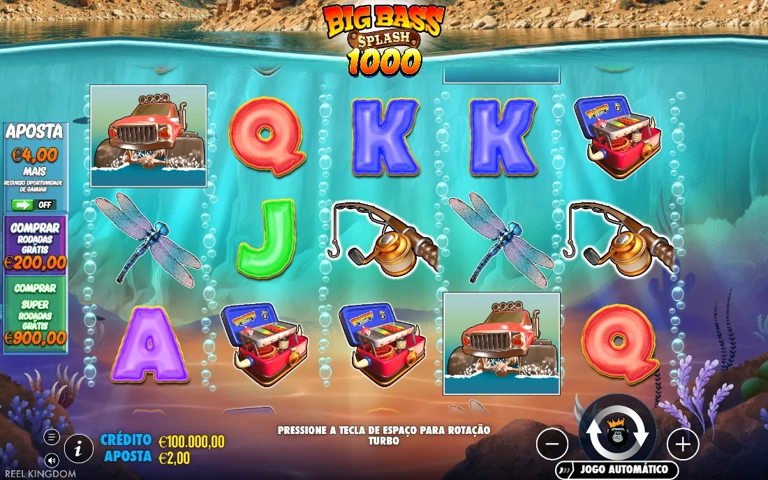 Big Bass Splash 1000 — tela inicial do jogo