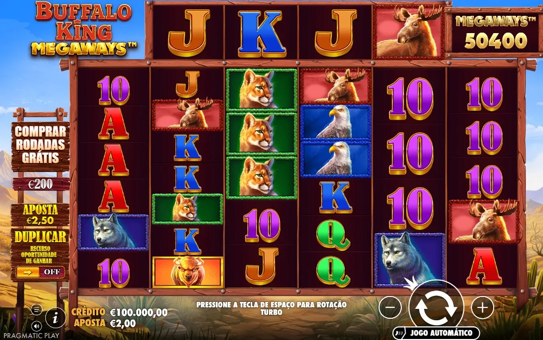Buffalo King Megaways — tela inicial do jogo