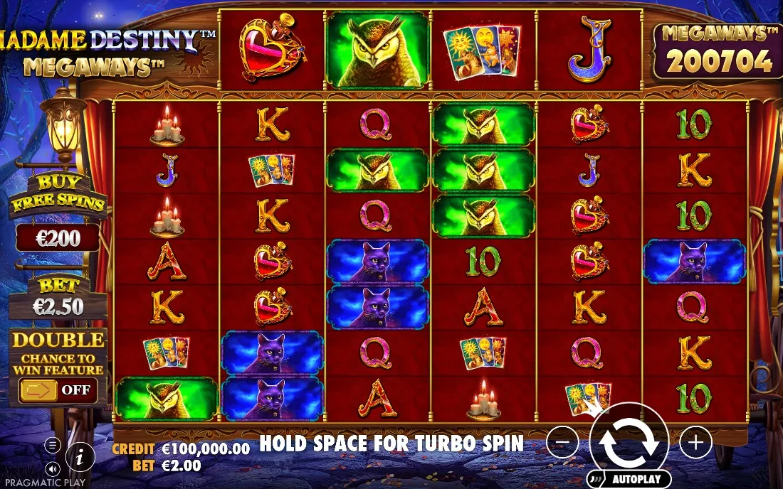 Madame Destiny Megaways — game screen