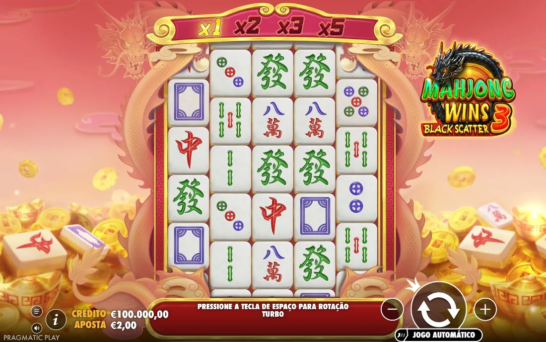 Mahjong Wins 3 Black Scatter — tela inicial do jogo