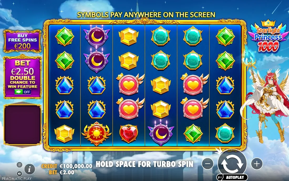 Starlight Princess 1000 — game screen