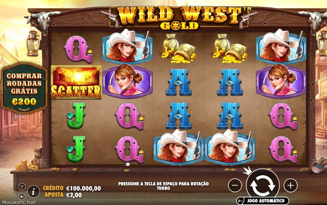 Wild West Gold — tela inicial do jogo